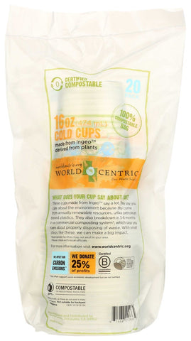 World Centric Compostable Clear Cold Cup, 16 Ounce -- 240 per case.
