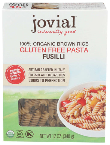 Jovial Organic Brown Rice Fusilli Pasta, 12 Ounce -- 12 per case.