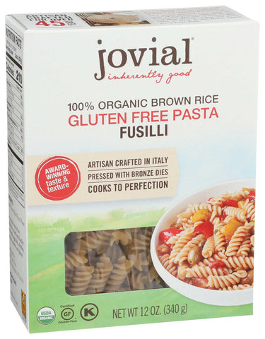Jovial Organic Brown Rice Fusilli Pasta, 12 Ounce -- 12 per case.