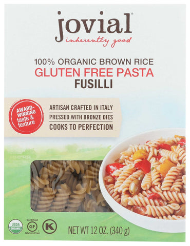 Jovial Organic Brown Rice Fusilli Pasta, 12 Ounce -- 12 per case.
