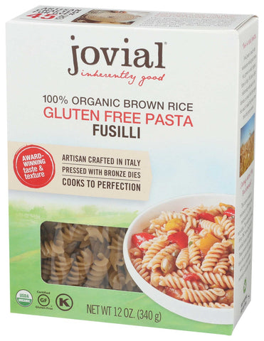 Jovial Organic Brown Rice Fusilli Pasta, 12 Ounce -- 12 per case.