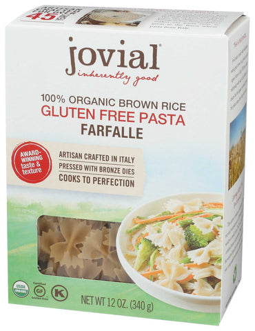 Jovial Organic Brown Rice Farfalle Pasta, 12 Ounce -- 12 per case.