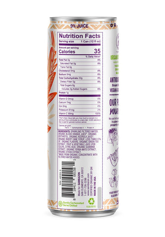 Sambazon Organic Blood Orange Acerola Energy Drink, 12 Ounce -- 12 per case.