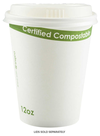 Primeware PLA Lined White Compostable Cup, 12 Ounce -- 1000 per case.