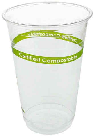 Primeware Clear PLA Compostable Cup, 20 Ounce -- 1000 per case.