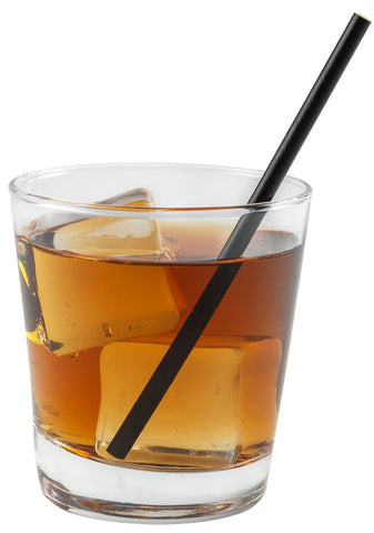 Primeware Unwrapped Black Cocktail Paper Straw, 5.75 inch -- 4000 per case.