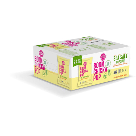 Boomchickapop Sea Salt Popcorn, 0.6 Ounce - 24 per pack.
