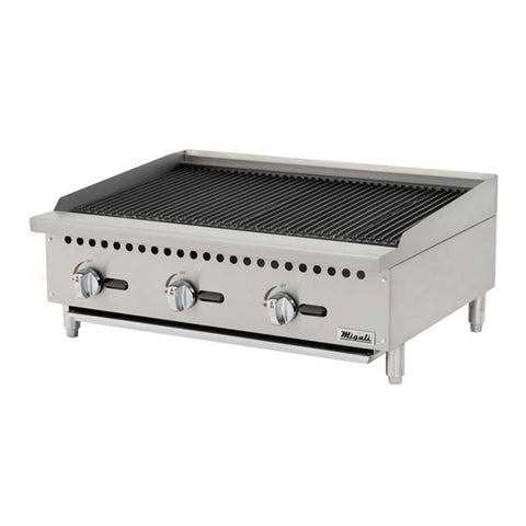 Migali Countertop Char Rock Broiler, 36 inch Width x 27.6 inch Depth x 15.2 inch Height