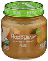 Happy Baby Clearly Crafted Organic Stage 1 Pears Puree, 4 Ounce Jar -- 6 per case