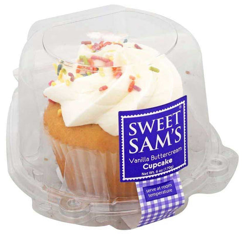 Sweet Sams Vanilla Buttercream Cupcake, 6 Ounce -- 6 per case