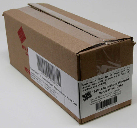 Sweet Sams Individually Wrapped Marble Pound Cake -- 12 per case