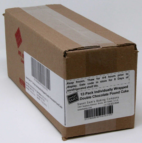 Sweet Sams Individually Wrapped Double Chocolate Pound Cake -- 12 per case