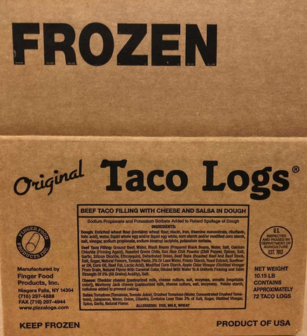 Original Taco Logs Beef Fillings Tacos -- 72 per case