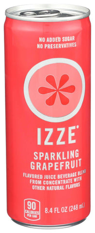 Izze Grapefruit Sparkling Juice Beverage, 8.4 Fluid Ounce Can -- 12 per case