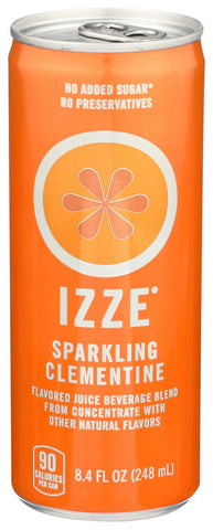Izze Clementine Sparkling Juice Beverage, 8.4 Fluid Ounce Can -- 12 per case