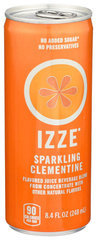 Izze Clementine Sparkling Juice Beverage, 8.4 Fluid Ounce Can -- 12 per case