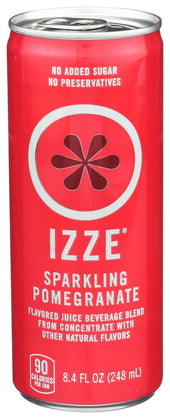 Izze Pomegranate Sparkling Juice Beverage, 8.4 Fluid Ounce Can -- 12 per case