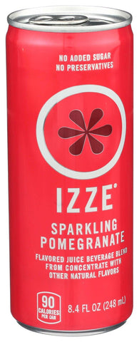 Izze Pomegranate Sparkling Juice Beverage, 8.4 Fluid Ounce Can -- 12 per case
