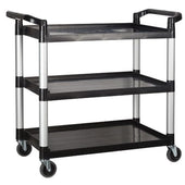 Winco Black 3 Tier Plastic Utility Cart