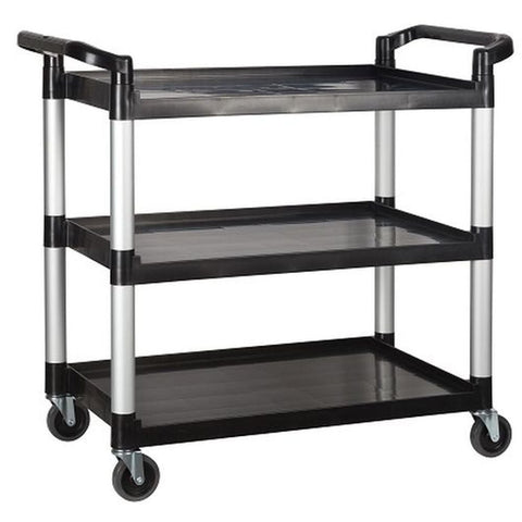 Winco Black 3 Tier Plastic Utility Cart