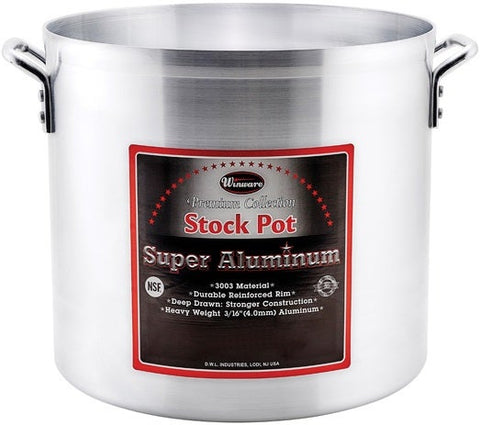 Winco 4mm Super Aluminum Stock Pot, 32 Quart