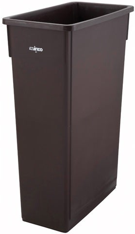 Winco Brown Slender Trash Can, 23 Gallon