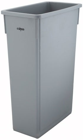 Winco Gray Slender Trash Can, 23 Gallon