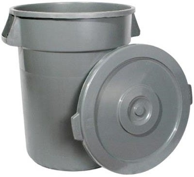 Winco Gray Channel Trash Can, 44 Gallon