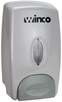 Winco White Wall Mount Manual Soap Dispenser, 1 Liter