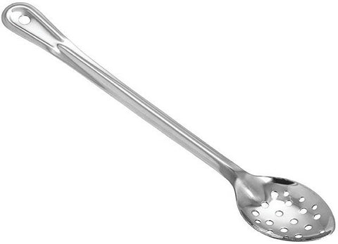 Winco Prime One Piece Stainless Steel Perforated Basting Spoon, 15 inch
