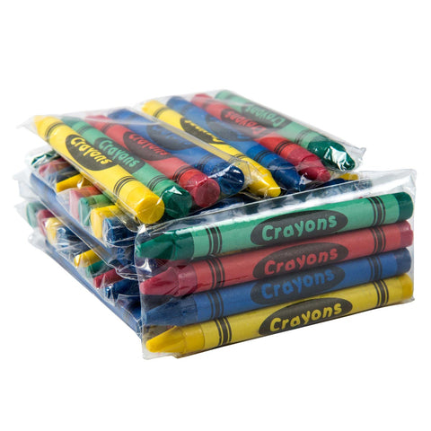 Amerchoice Cellophane Yellow Red Green Blue Round Crayon -- 2000 per case.
