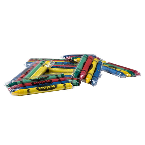 Amerchoice Cellophane Yellow Red Green Blue Round Crayon -- 2000 per case.