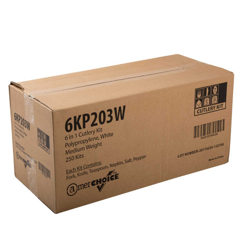 Amercare White Medium Weight 6 Piece Meal Kit -- 250 per case.
