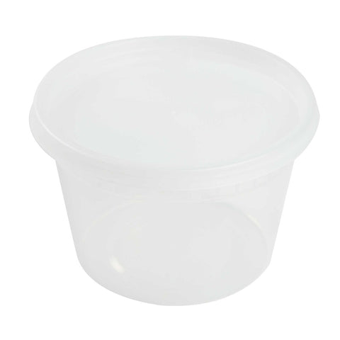 Royal Clear Polypropylene Deli Container with Lid, 16 Ounce -- 240 per case.