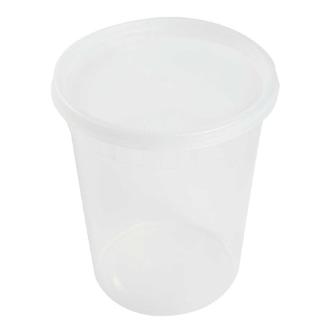Royal Clear Polypropylene Deli Container with Lid, 32 Ounce -- 240 per case.