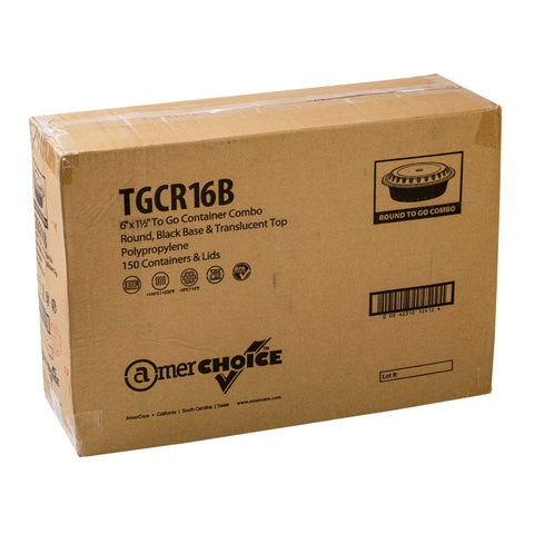 Royal Black Clear Top Round Polypropylene To Go Combo Container, 16 Ounce -- 150 per case.