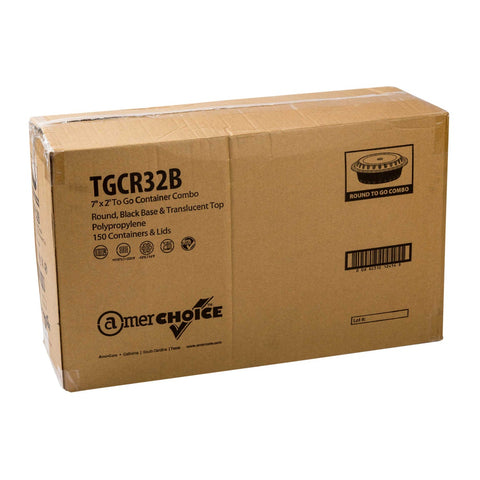 Royal Black Clear Top Round Polypropylene To Go Combo Container, 32 Ounce -- 150 per case.