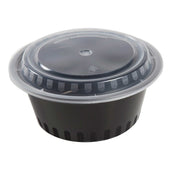 Royal Black Clear Top Round Polypropylene To Go Combo Container, 38 Ounce -- 150 per case.