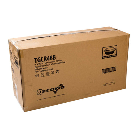 Royal Black Clear Top Round Polypropylene To Go Combo Container, 48 Ounce -- 150 per case.