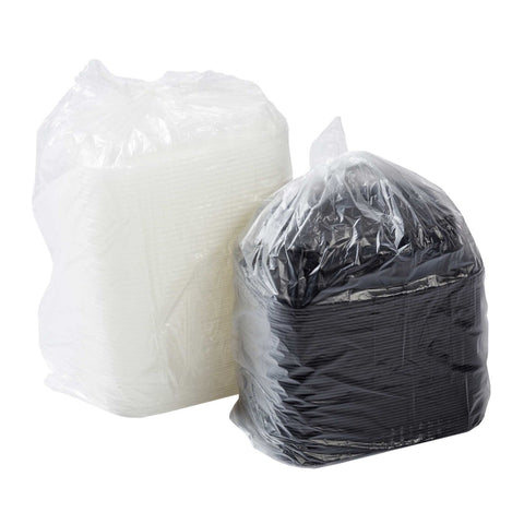 Royal Black Clear Top Rectangle Polypropylene To Go Combo Container, 12 Ounce -- 150 per case.