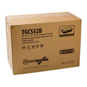 Royal Black Clear Top Rectangle Polypropylene To Go Combo Container, 32 Ounce -- 150 per case.