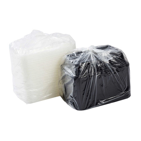 Royal Black Clear Top Rectangle Polypropylene To Go Combo Container, 32 Ounce -- 150 per case.