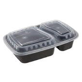 Royal Black Round Polypropylene 2 Compartment To Go Combo Container, 32 Ounce -- 150 per case.