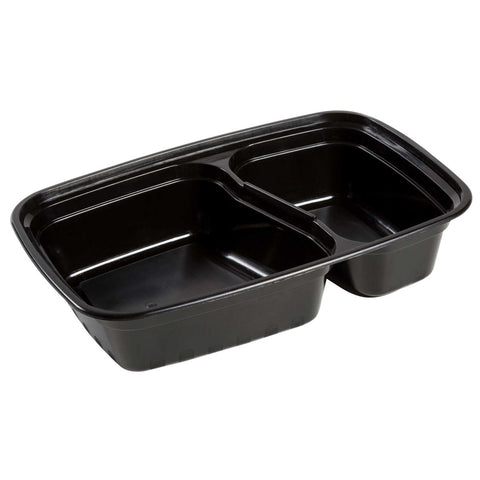 Royal Black Round Polypropylene 2 Compartment To Go Combo Container, 32 Ounce -- 150 per case.