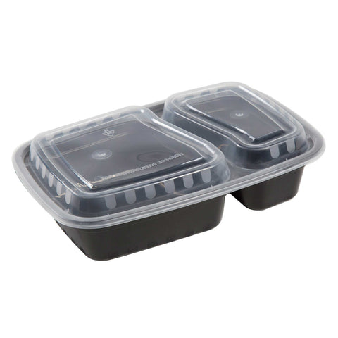Royal Black Round Polypropylene 2 Compartment To Go Combo Container, 32 Ounce -- 150 per case.