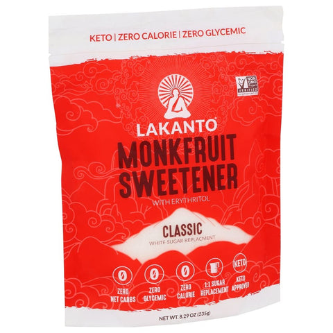Lakanto Sugar Free Classic Monkfruit Sweetener, 8.29 Ounce -- 8 per case.