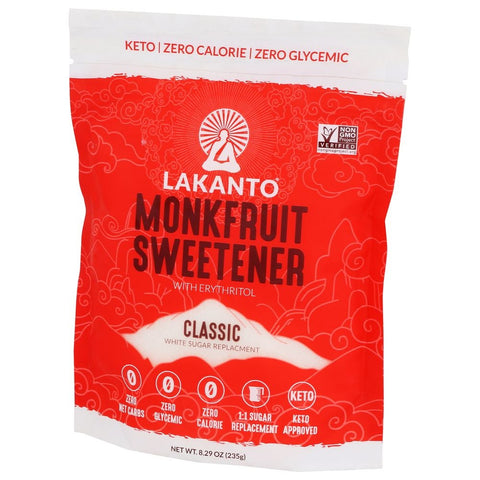 Lakanto Sugar Free Classic Monkfruit Sweetener, 8.29 Ounce -- 8 per case.