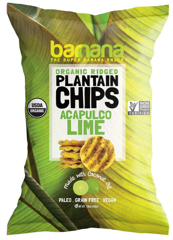 Barnana Organic Ridgeo Lime Plantain Chips, 56 Gram -- 6 per case