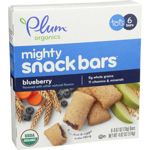 Plum Organic Blueberry Mighty Snack Bar for Tots, 0.67 Ounce - 5 per pack -- 8 per case