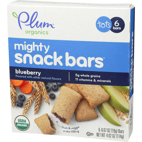 Plum Organic Blueberry Mighty Snack Bar for Tots, 0.67 Ounce - 5 per pack -- 8 per case
